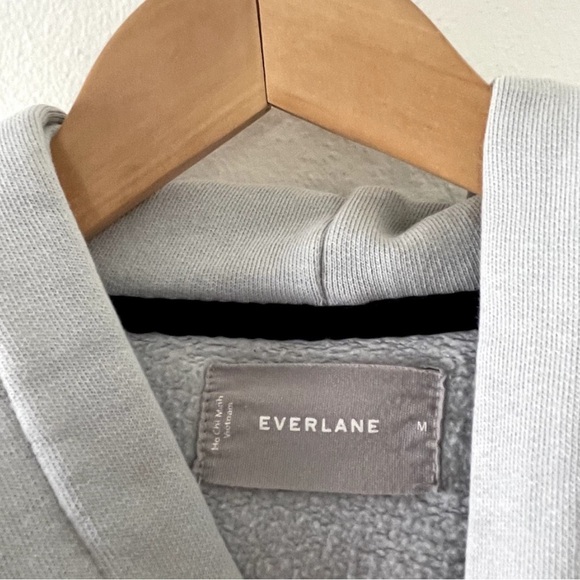 Everlane Hoodie Mens Medium Grey Cotton Pullover Basic Neutral Minimal - Picture 3 of 7